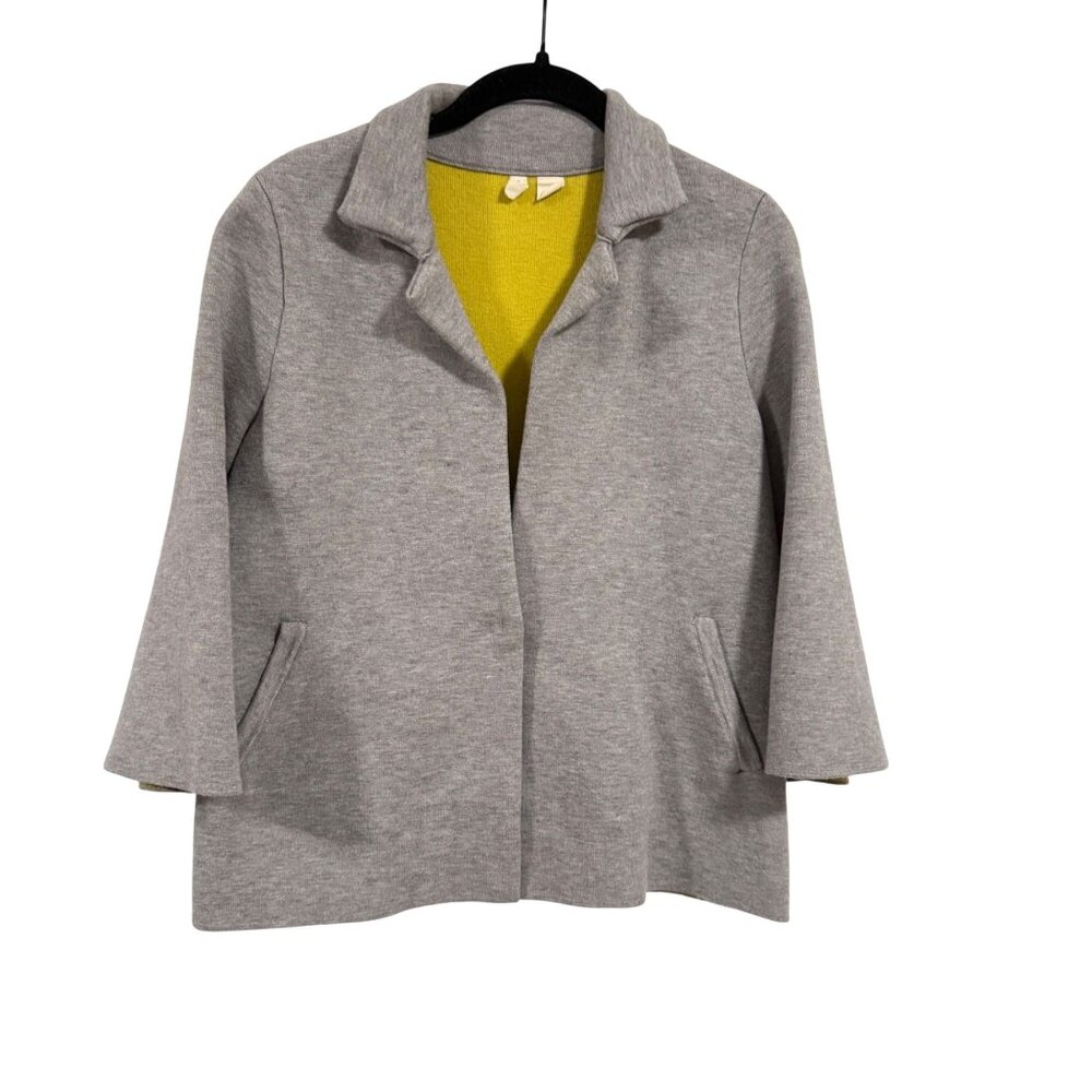 Anthropologie Carey Gray and‎ Yellow Knit Blazer Size XS